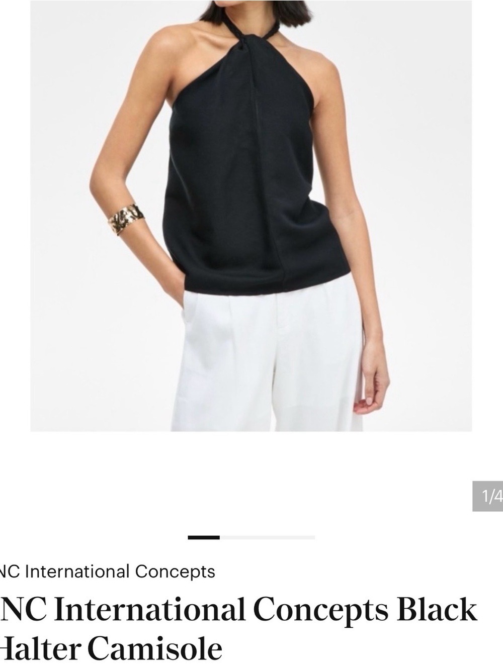 INC International Concepts Black Halter Neck Camisole